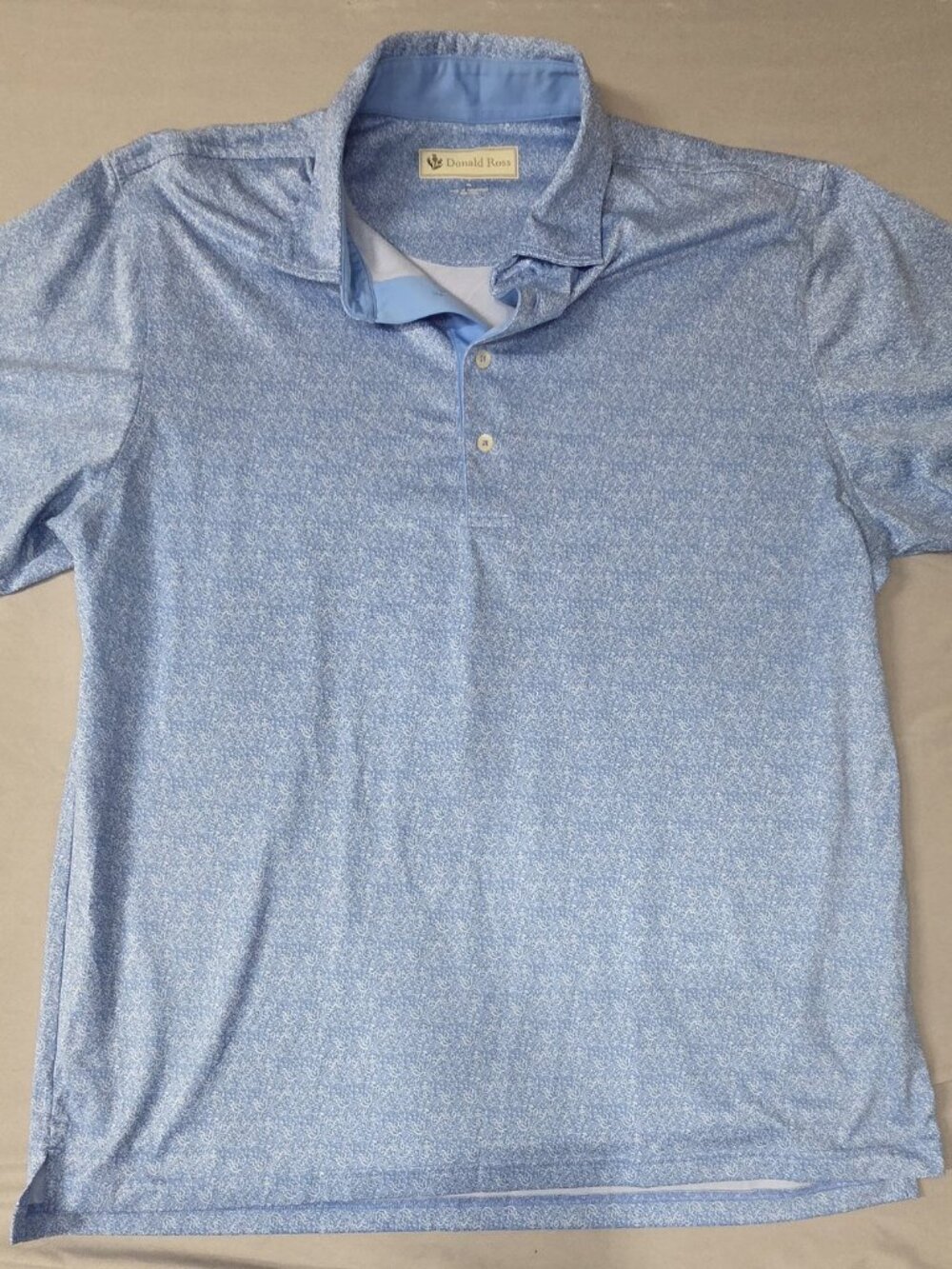 Donald Ross XL Light Blue Floral Cliffs Resort Polo